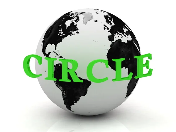 Inscrição de abstração do CIRCLE em torno da terra — Fotografia de Stock