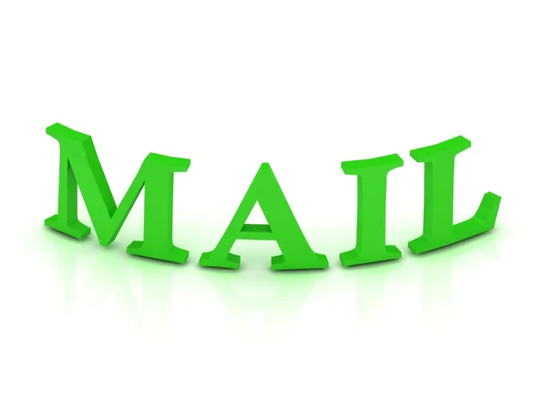 Mail bord met groene letters — Stockfoto