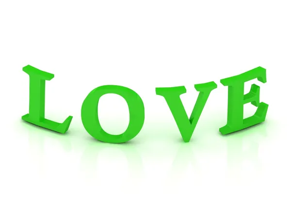 LOVE signo con letras verdes — Foto de Stock