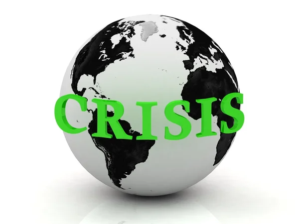 CRISIS abstraction inscription around earth — Stock Photo, Image