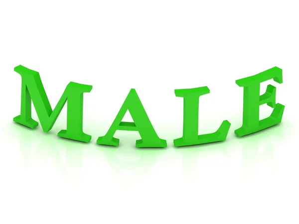 Мужской знак с зелеными буквами — стоковое фото