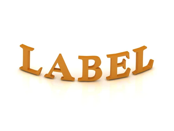 Znak etykiety z pomarańczowymi literami — Zdjęcie stockowe