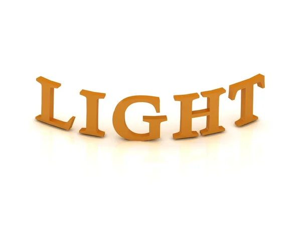 Sinal de luz com letras laranja — Fotografia de Stock
