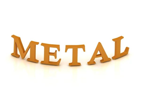 Metalen bord met oranje brieven — Stockfoto