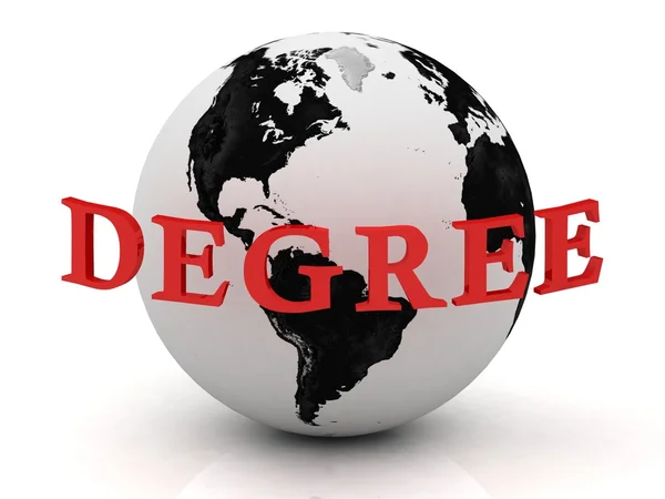 DEGREE, abstraction inscription around earth — Stock Photo, Image