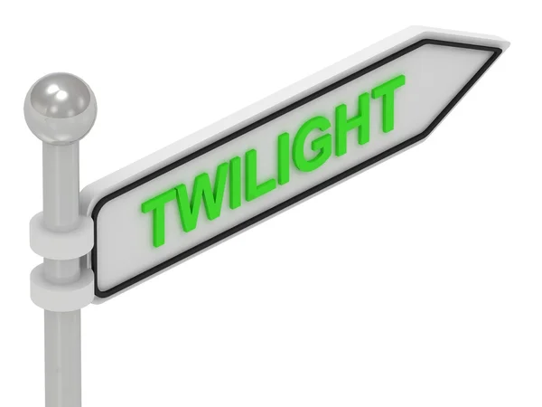 Señal de flecha TWILIGHT con letras — Foto de Stock