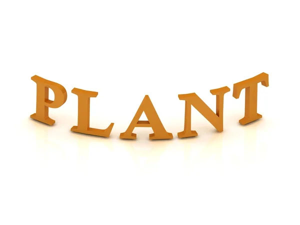 Segno PLANT con lettere arancioni — Foto Stock