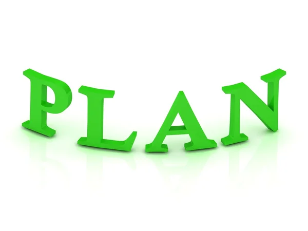 PLAN sign with green letters — Stock Photo, Image
