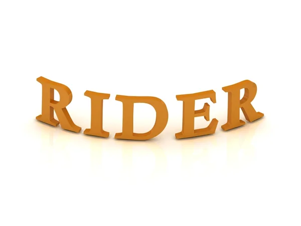 Знак RIDER з помаранчевими літерами — стокове фото