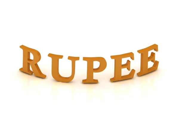 Rupie-Zeichen mit orangen Buchstaben — Stockfoto