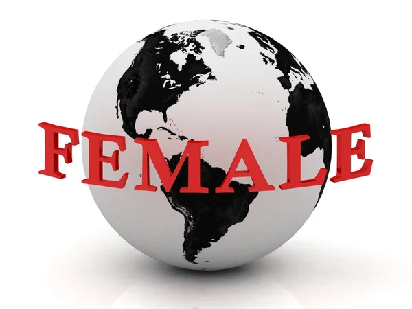 Абстракція FEMALE напис навколо землі — стокове фото