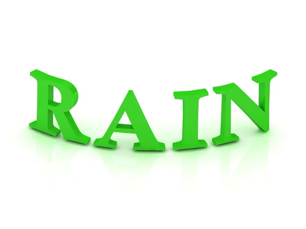 Déšť symbol s zelenými písmeny — Stock fotografie