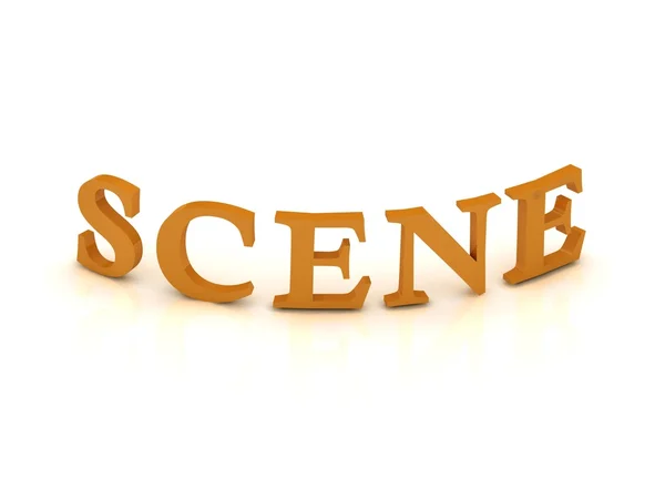 SCENE sign with orange letters — Stock Photo, Image