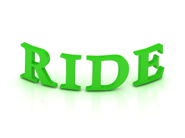 RIDE sign with green letters — Stock Photo, Image
