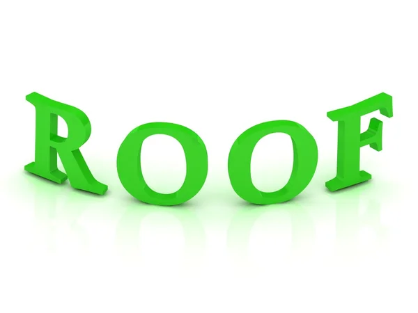 Dach znak z zielone litery — Zdjęcie stockowe