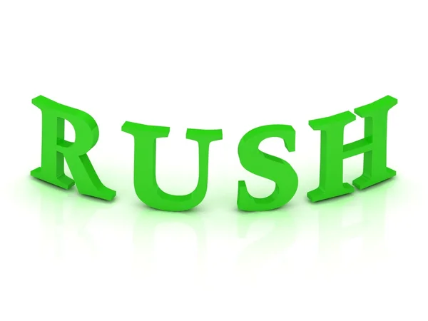 Sinal RUSH com letras verdes — Fotografia de Stock