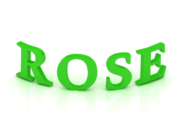 Róża znak z zielone litery — Zdjęcie stockowe
