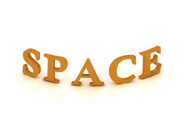Sinal de espaço com letras laranja — Fotografia de Stock