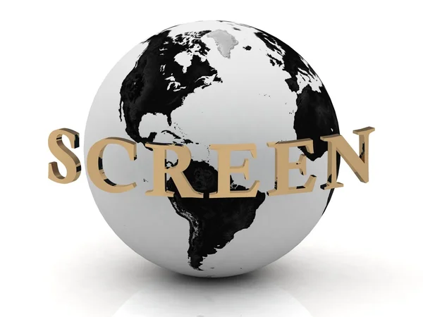 SCREEN abstraction inscription around earth — Stock Photo, Image