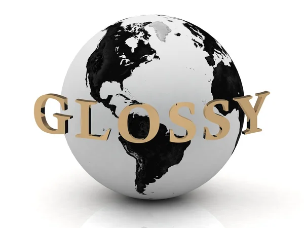 GLOSSY inscrição abstração em torno da terra — Fotografia de Stock