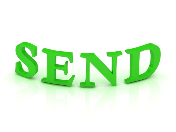 Enviar sinal com letras verdes — Fotografia de Stock