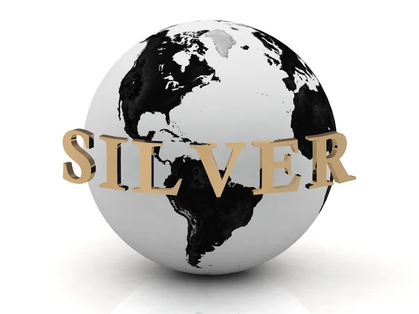 Gümüş soyutlama yazıt dünya çapında — Stok fotoğraf