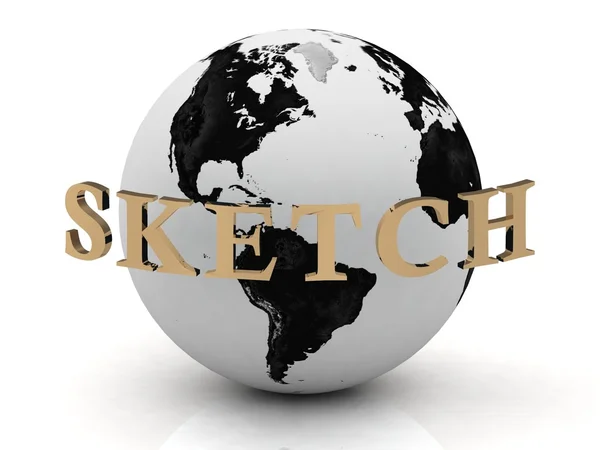 Schets abstractie inscriptie rond de aarde — Stockfoto