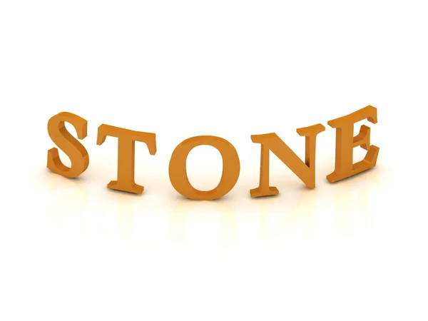 Kamień znak z pomarańczowymi literami — Zdjęcie stockowe