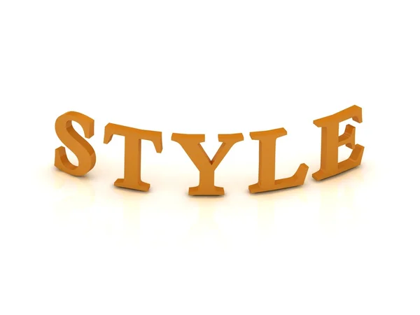 Stilschild mit orangen Buchstaben — Stockfoto