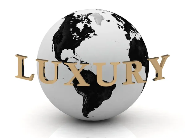 LUXURY abstraction inscription around earth — Stock Photo, Image