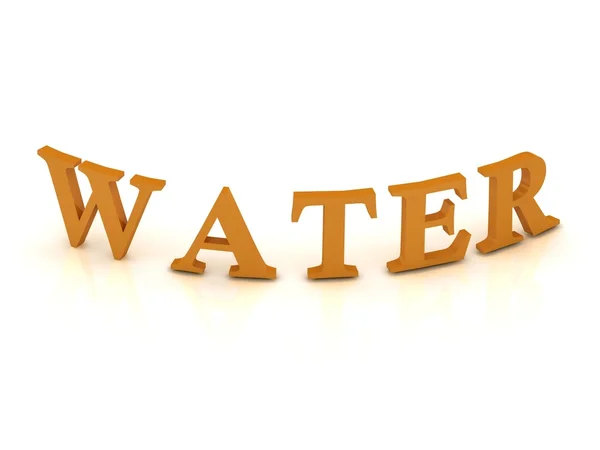 Znak wody z pomarańczowymi literami — Zdjęcie stockowe
