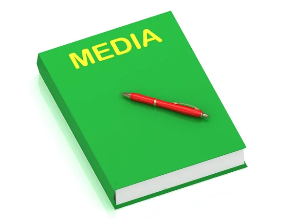 Media inscriptie op de cover boek — Stockfoto