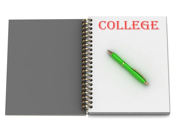 College inscriptie op laptop pagina — Stockfoto