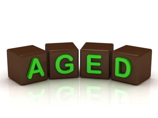 stock image AGED inscription bright green letters