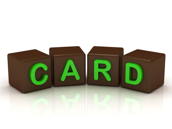 CARD iscrizione lettere verde brillante — Foto Stock