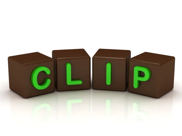 Clip inscriptie helder groene letters — Stockfoto