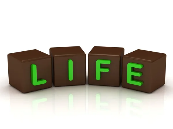 LIFE inscription bright green letters — Stock Photo, Image