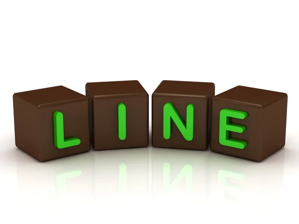 Linje inskrift ljusa gröna bokstäver — Stockfoto