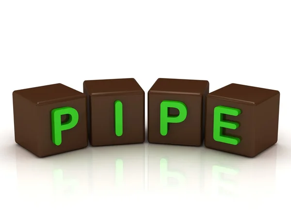 Pijp inscriptie helder groene letters — Stockfoto