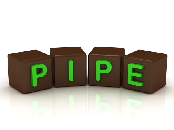 Inscripción PIPE letras verde brillante — Foto de Stock