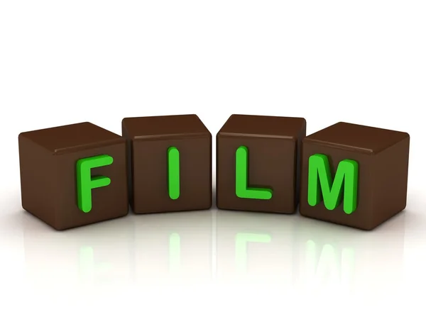 Film inscriptie helder groene letters — Stockfoto
