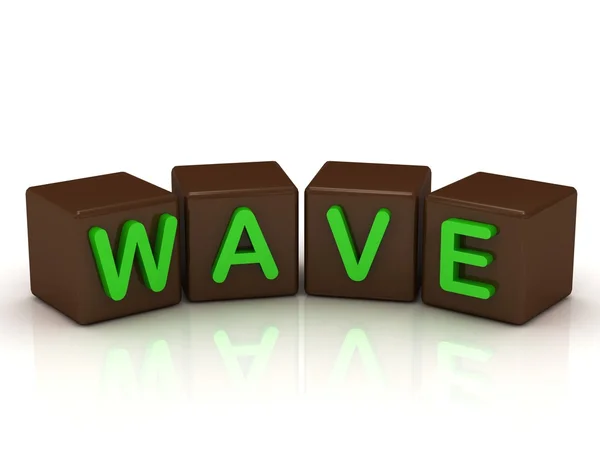 WAVE inscription bright green letters — Stock Photo, Image