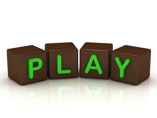PLAY inscription bright green letters — Stock Photo, Image