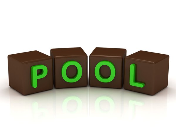 POOL inscription bright green letters