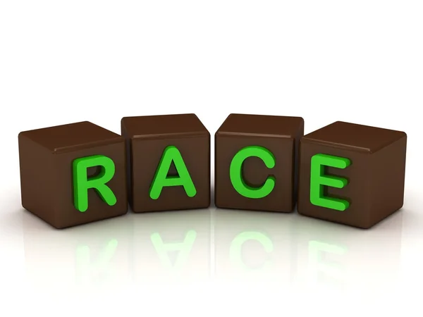 Надпись RACE ярко-зелеными буквами — стоковое фото