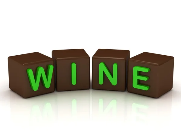 Wina napis jasne zielone litery — Zdjęcie stockowe