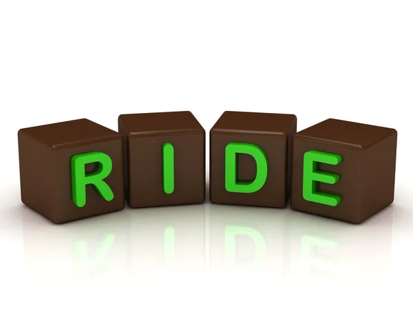 Ride Beschriftung hellgrüne Buchstaben — Stockfoto