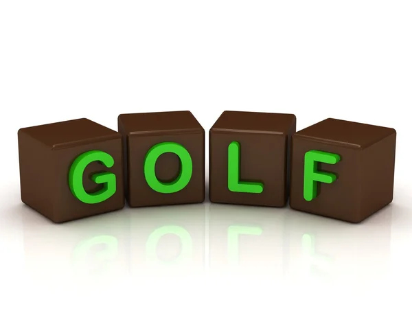 Golf inscriptie helder groene letters — Stockfoto