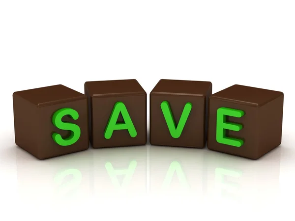 SAVE inscription bright green letters — Stock Photo, Image