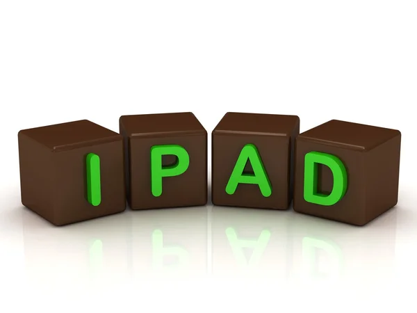IPad inscriptie helder groene letters — Stockfoto
